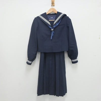 【中古】埼玉県 越谷中央中学校 女子制服 3点（セーラー服・ジャンパースカート）sf023070