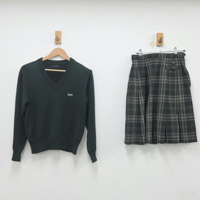 【中古】埼玉県 越谷総合技術高等学校 女子制服 2点（ニット・スカート）sf023073