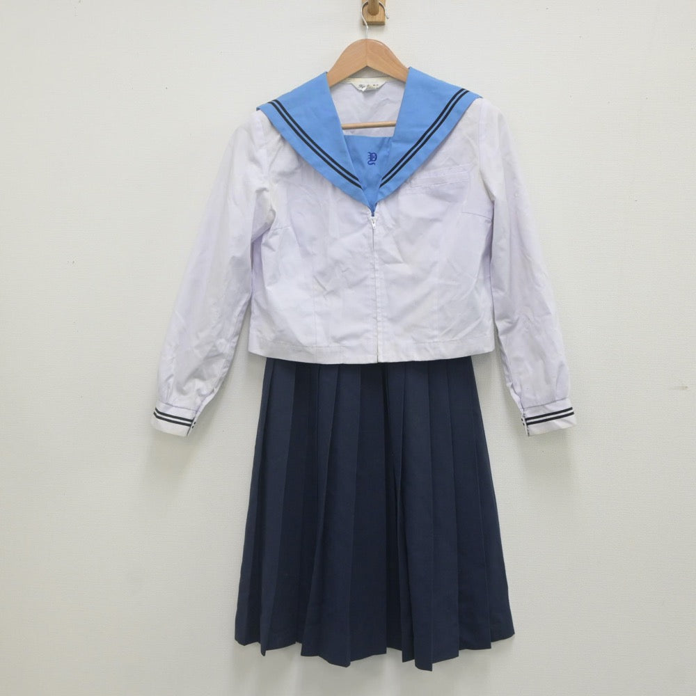 【中古】奈良県 山添中学校 女子制服 3点（セーラー服・シャツ・スカート）sf023083