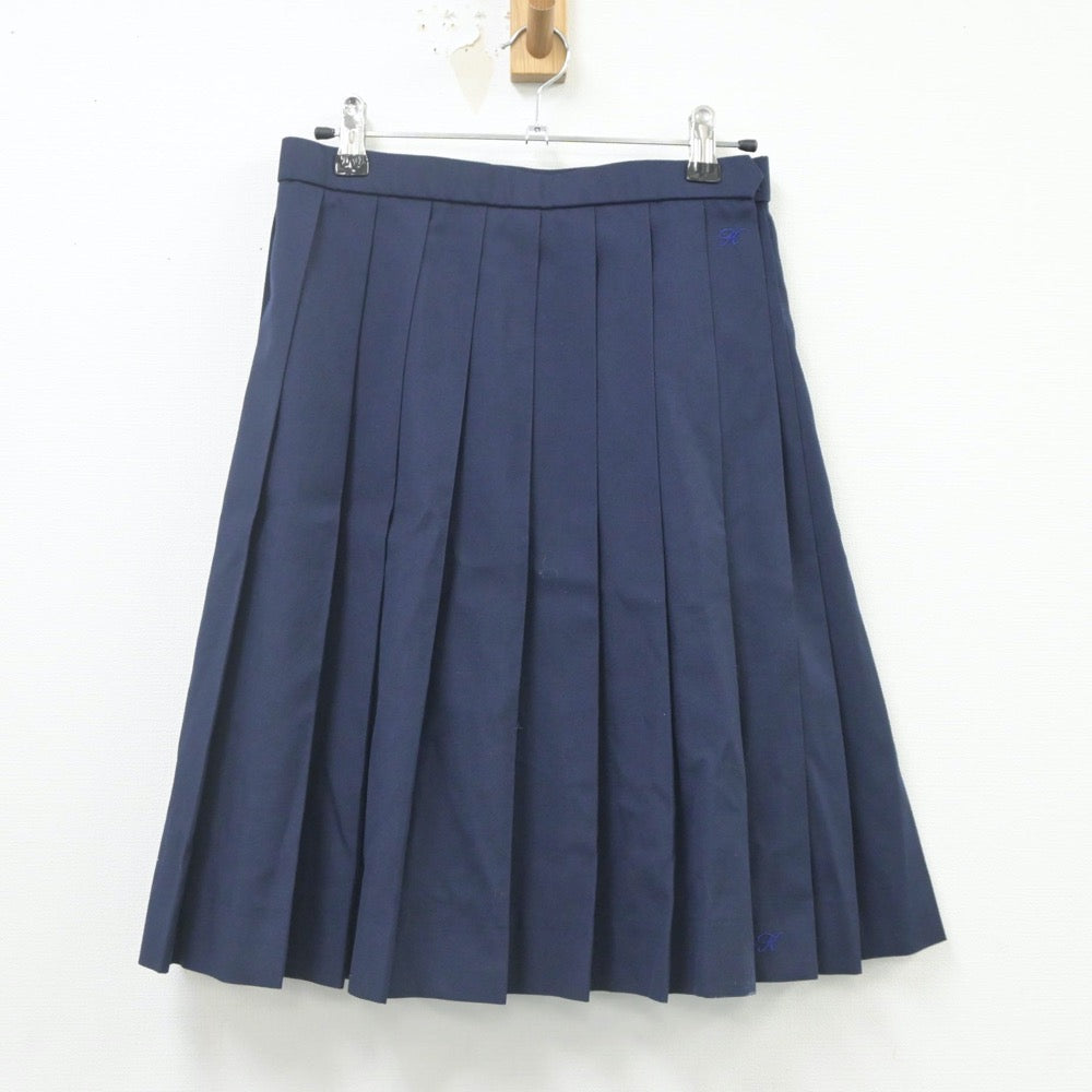 【中古】埼玉県 越ケ谷高等学校 女子制服 2点（ニットベスト・スカート）sf023088