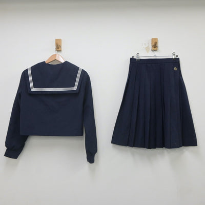 【中古】三重県 川越町立川越中学校 女子制服 3点（セーラー服・スカート）sf023089