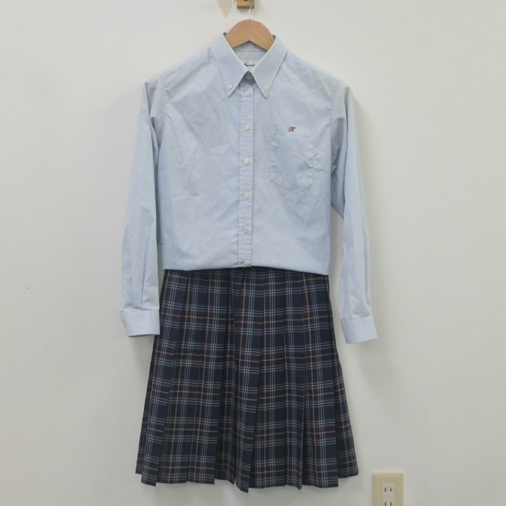 【中古】宮城県 石巻北高等学校 女子制服 4点（ブレザー・ニット・シャツ・スカート）sf023097