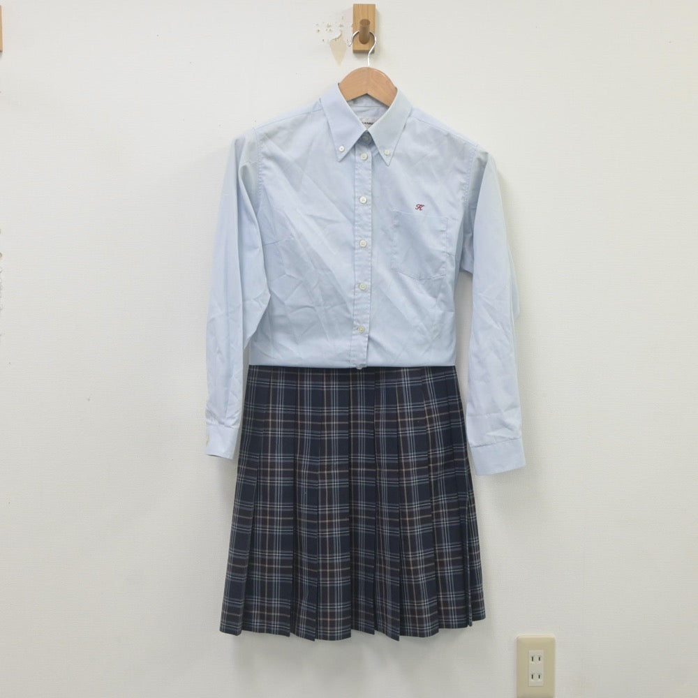 【中古】宮城県 石巻北高等学校 女子制服 2点（シャツ・スカート）sf023098