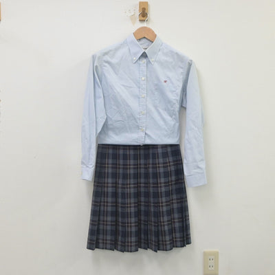 【中古】宮城県 石巻北高等学校 女子制服 2点（シャツ・スカート）sf023098