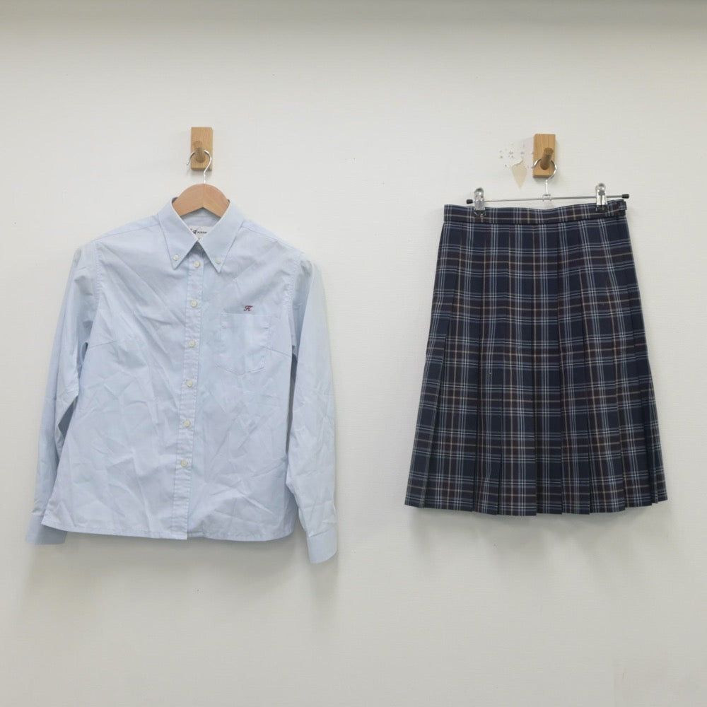 【中古】宮城県 石巻北高等学校 女子制服 2点（シャツ・スカート）sf023098