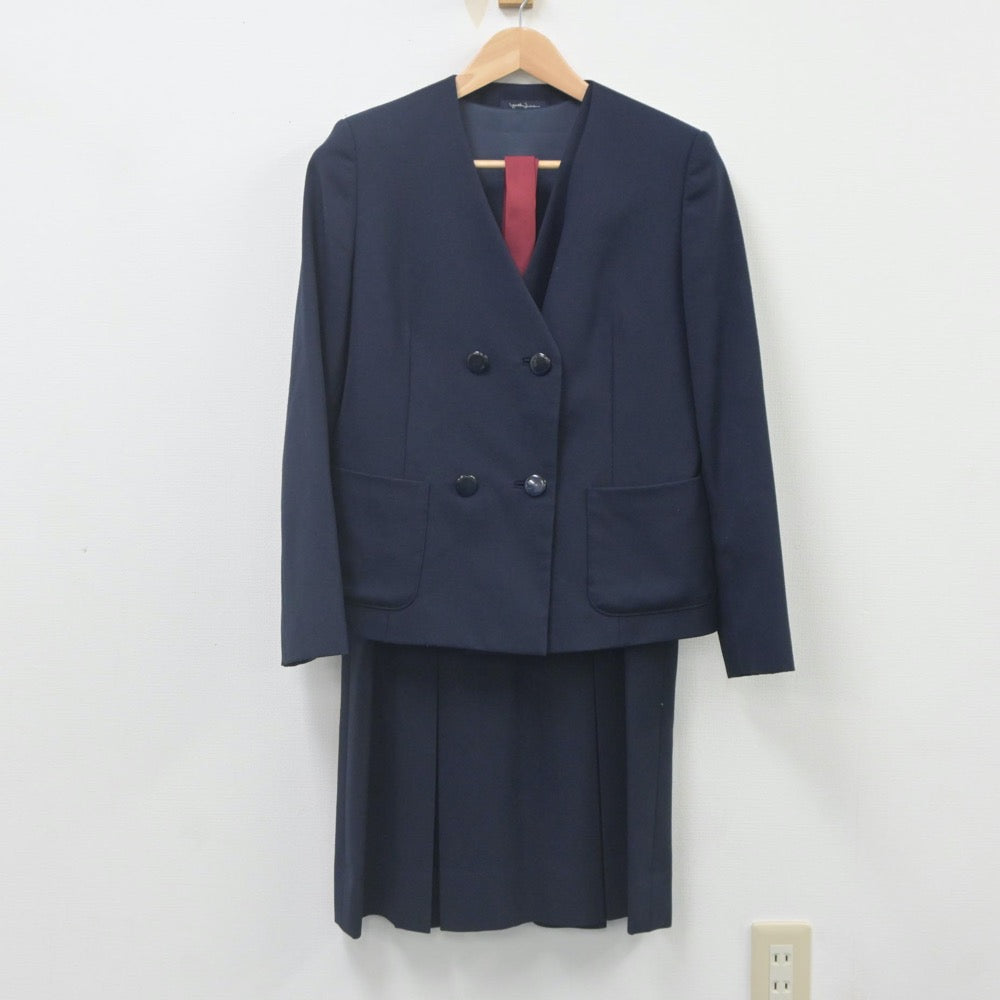 【中古】熊本県 熊本高等学校 女子制服 3点（ブレザー・ジャンパースカート）sf023104