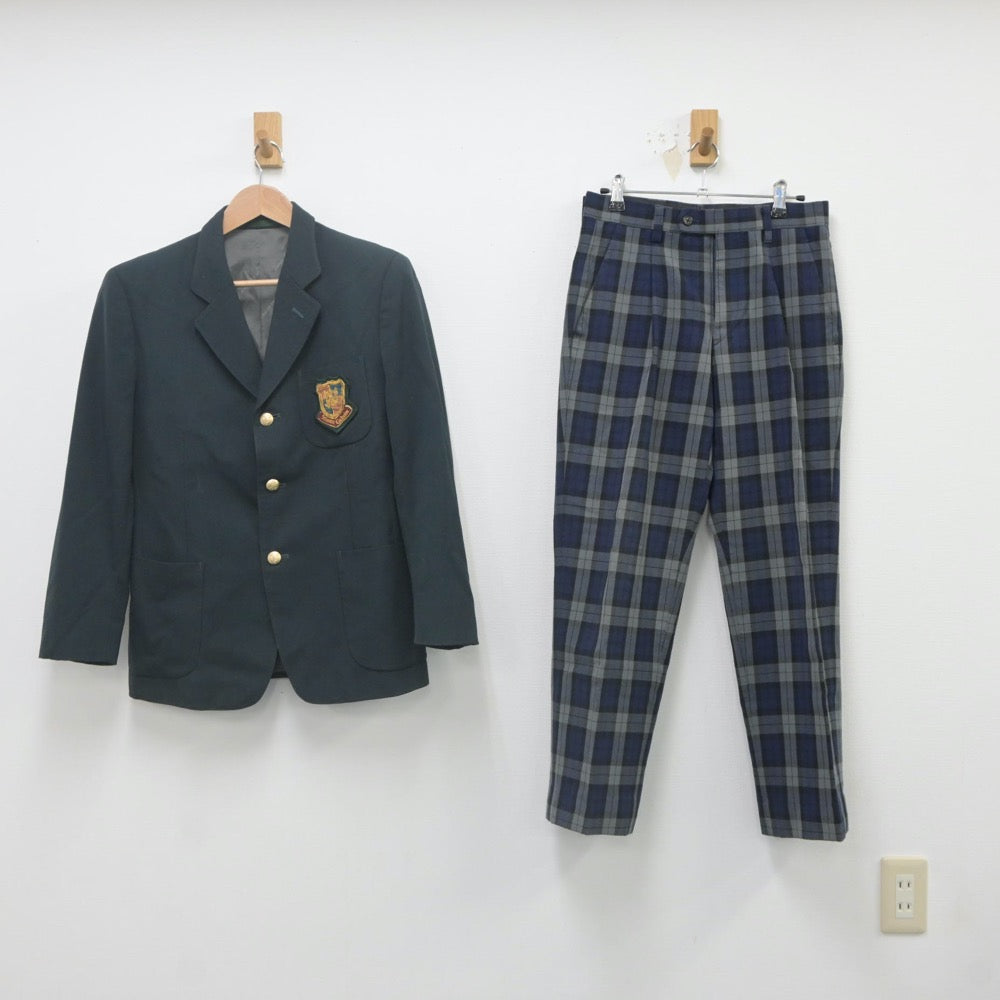 【中古】福岡県 西南学院高等学校 男子制服 2点（ブレザー・ズボン）sf023105