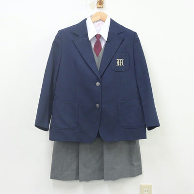 【中古】神奈川県 南加瀬中学校 女子制服 6点（ブレザー・ベスト・シャツ・スカート）sf023116