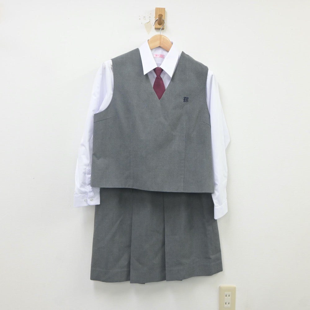 【中古】神奈川県 南加瀬中学校 女子制服 6点（ブレザー・ベスト・シャツ・スカート）sf023116