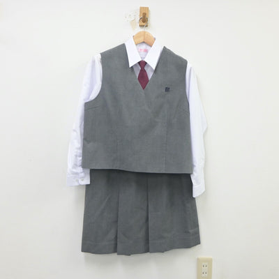 【中古】神奈川県 南加瀬中学校 女子制服 6点（ブレザー・ベスト・シャツ・スカート）sf023116