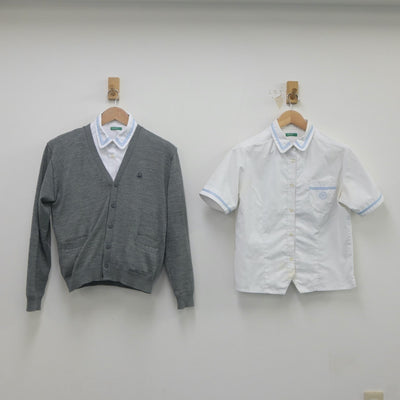 【中古】愛知県 人間環境大学附属岡崎学園高等学校 女子制服 3点（ニット・シャツ・シャツ）sf023125