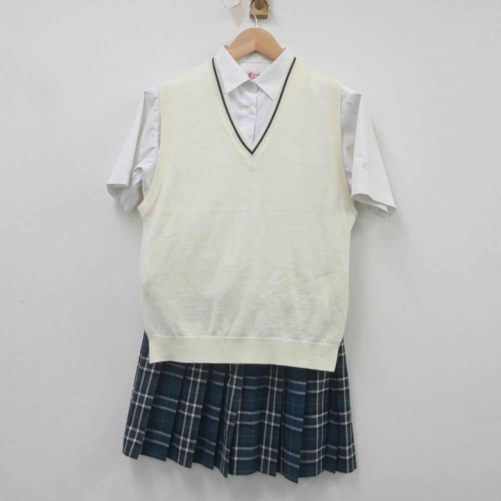 【中古】東京都 トキワ松学園高等学校 女子制服 3点（ニットベスト・シャツ・スカート）sf023129