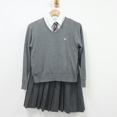 【中古】北海道 北広島西高等学校 女子制服 5点（ブレザー・ニット・シャツ・スカート）sf023133