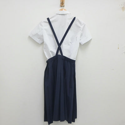 【中古】熊本県 帯山中学校 女子制服 3点（シャツ・スカート）sf023148