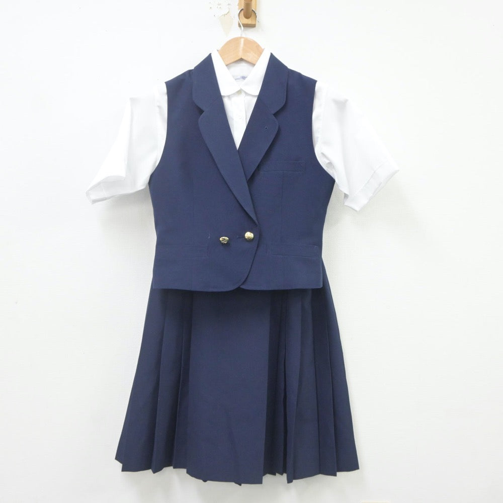 【中古】東京都 北豊島高等学校 女子制服 3点（ベスト・シャツ・スカート）sf023162