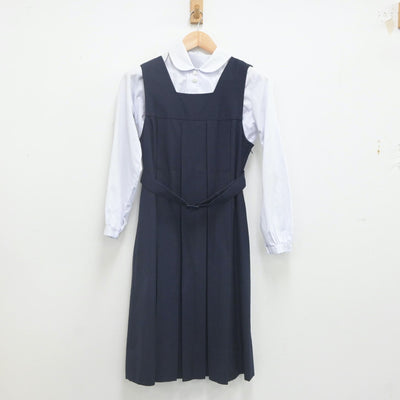 【中古】福岡県 福岡雙葉高等学校 女子制服 3点（ブレザー・シャツ・ジャンパースカート）sf023171