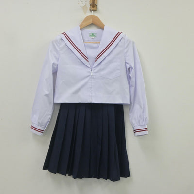 【中古】岐阜県 岐阜西中学校 女子制服 3点（セーラー服・スカート）sf023185