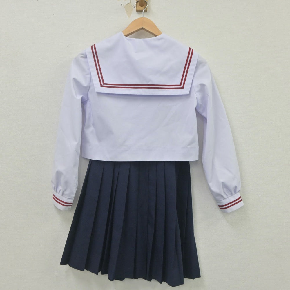 【中古】岐阜県 岐阜西中学校 女子制服 3点（セーラー服・スカート）sf023185