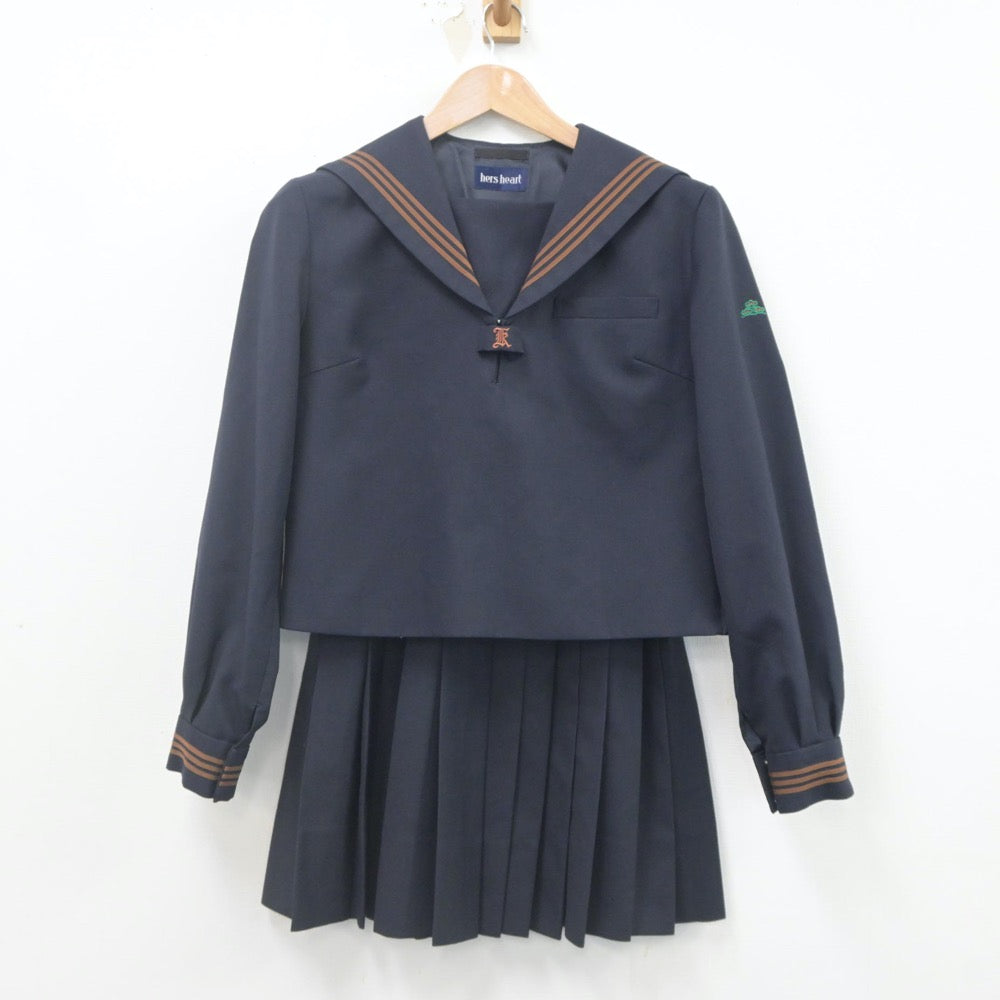 【中古】東京都 関東国際高等学校 女子制服 3点（セーラー服・ニット・スカート）sf023201