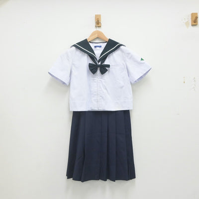 【中古】山梨県 富竹中学校 女子制服 4点（セーラー服・セーラー服・スカート）sf023210