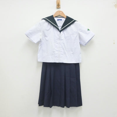 【中古】山梨県 富竹中学校 女子制服 4点（セーラー服・セーラー服・スカート）sf023210