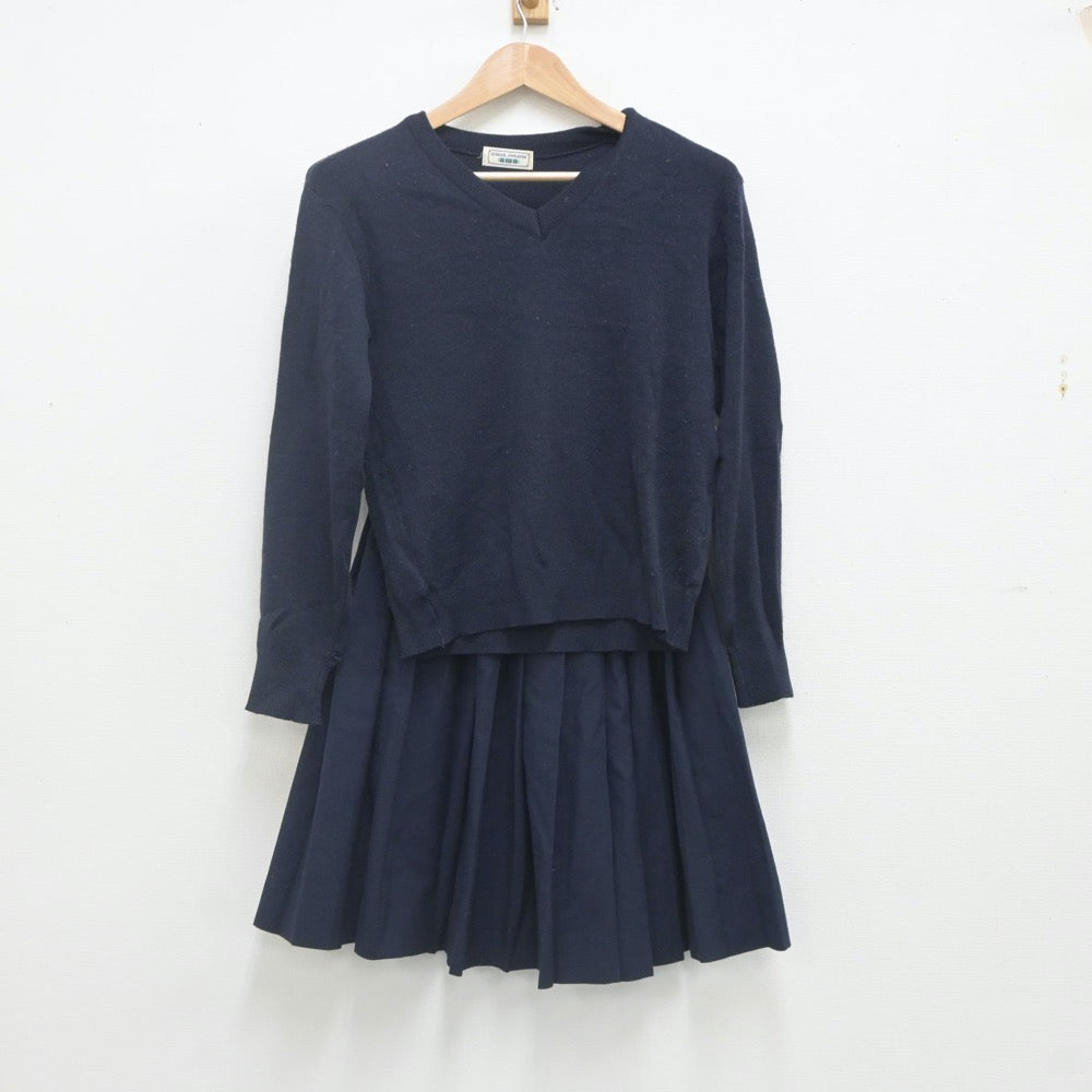 【中古】兵庫県 三木中学校 女子制服 3点（ブレザー・ニット・スカート）sf023212