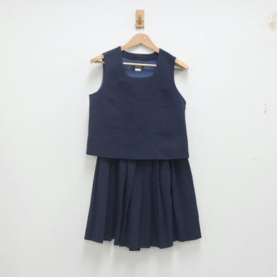 【中古】兵庫県 三木中学校 女子制服 2点（ベスト・スカート）sf023213