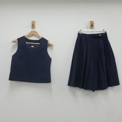 【中古】兵庫県 三木中学校 女子制服 2点（ベスト・スカート）sf023213