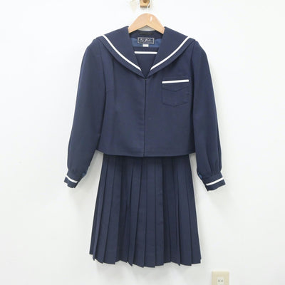 【中古】徳島県 第一中学校 女子制服 2点（セーラー服・スカート）sf023233