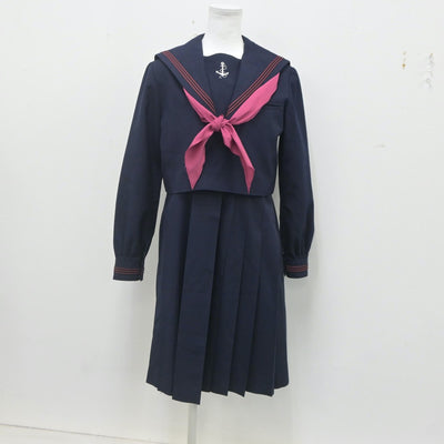 【中古】福岡県 福岡女学院高等学校 女子制服 3点（セーラー服・ジャンパースカート）sf023241