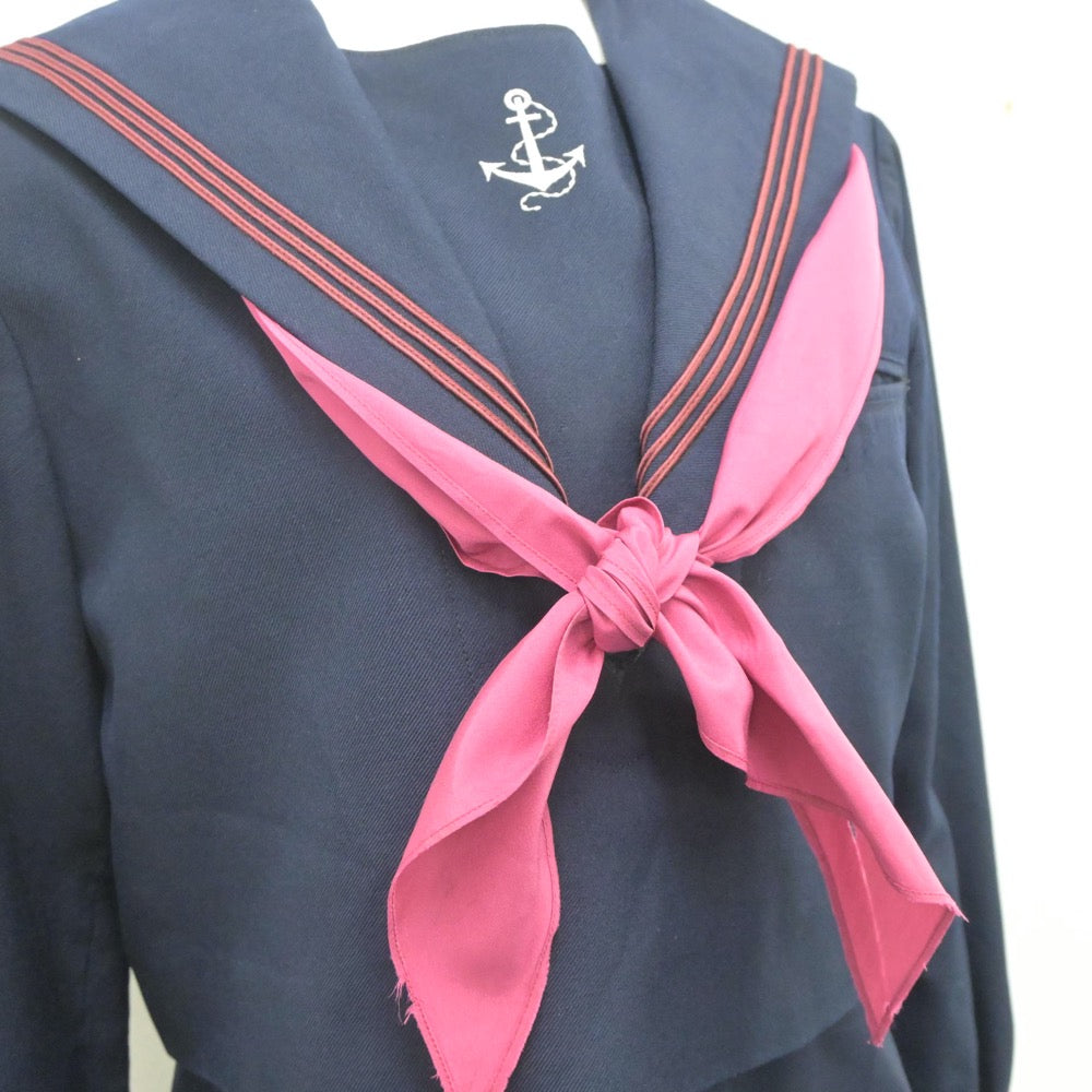 【中古】福岡県 福岡女学院高等学校 女子制服 3点（セーラー服・ジャンパースカート）sf023241