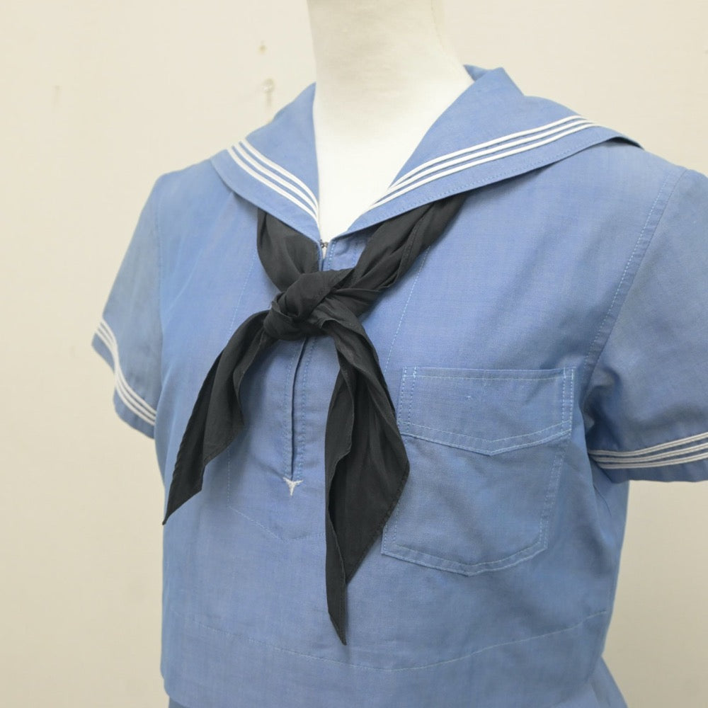 【中古】福岡県 福岡女学院高等学校 女子制服 3点（セーラー服・ジャンパースカート）sf023243