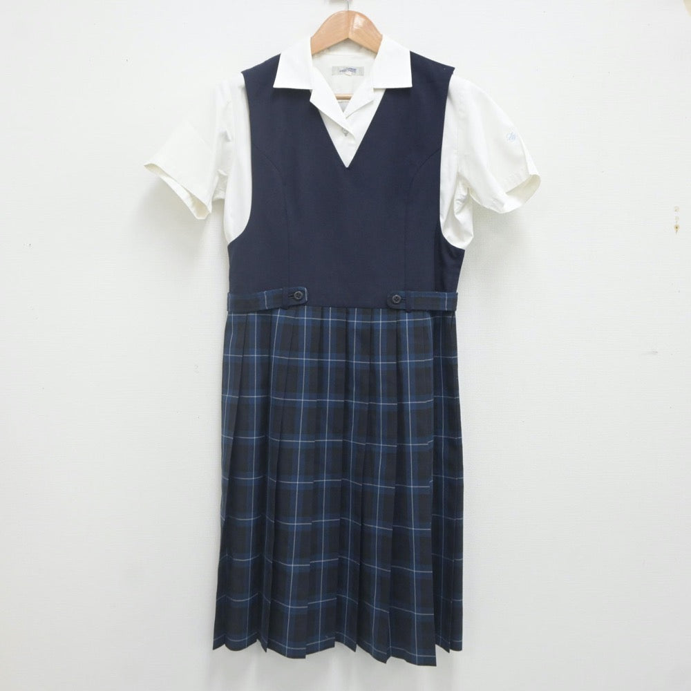 【中古】佐賀県 佐賀学園高等学校 女子制服 3点（ジャンパースカート・シャツ）sf023247