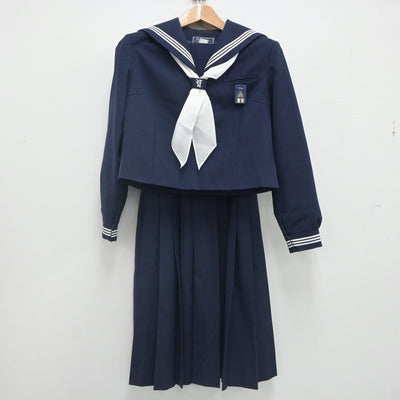 【中古】東京都 足立谷中中学校 女子制服 4点（セーラー服・ジャンパースカート）sf023275