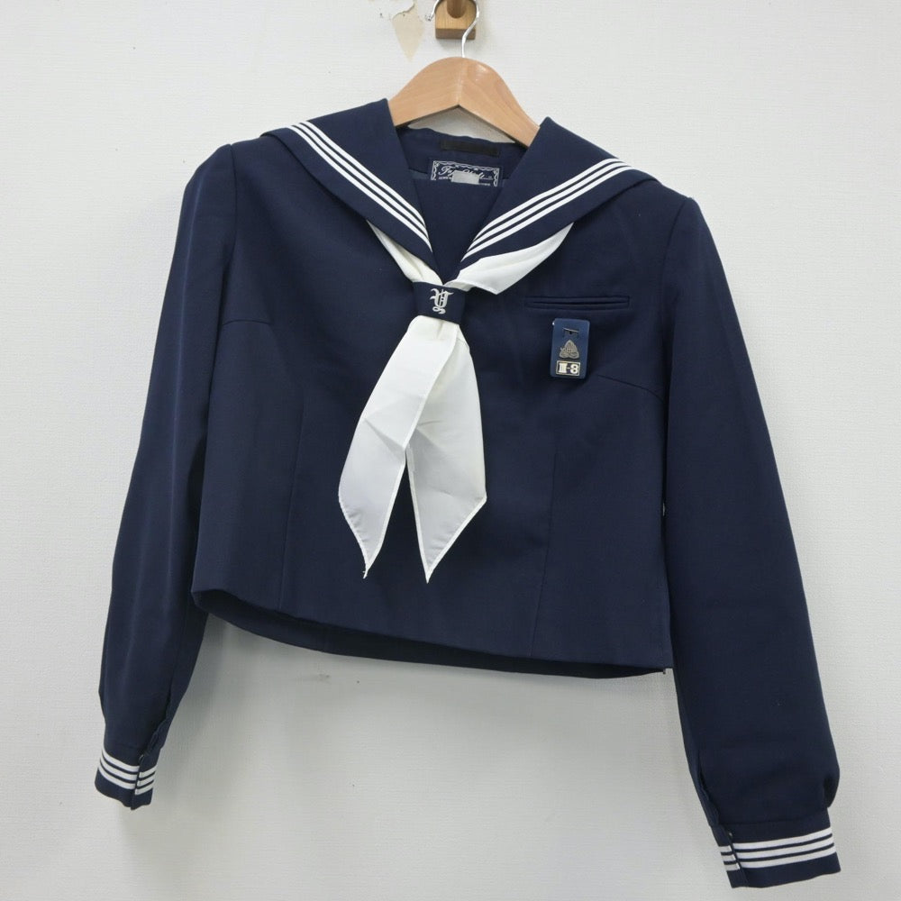 【中古】東京都 足立谷中中学校 女子制服 4点（セーラー服・ジャンパースカート）sf023275