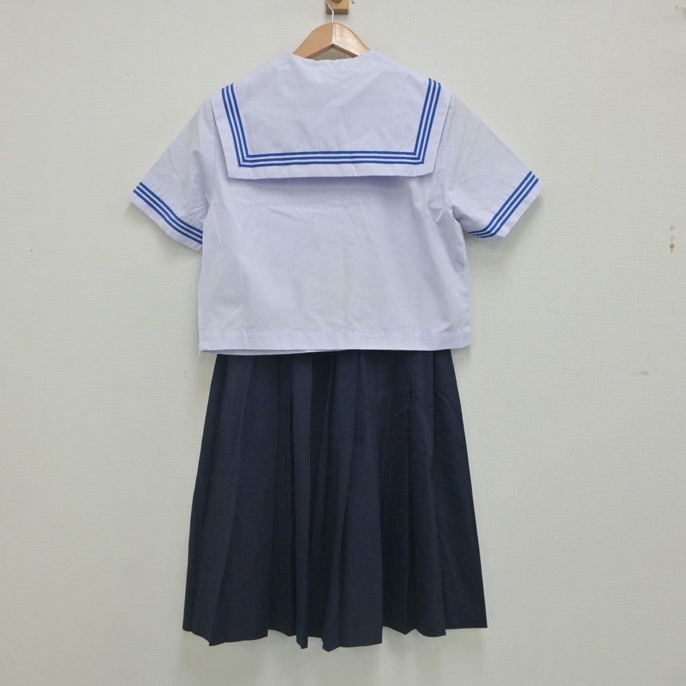 【中古】東京都 足立谷中中学校 女子制服 3点（セーラー服・スカート）sf023276