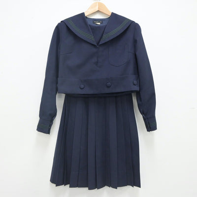 【中古】大阪府 樟蔭中学校・高等学校 女子制服 2点（セーラー服・スカート）sf023285