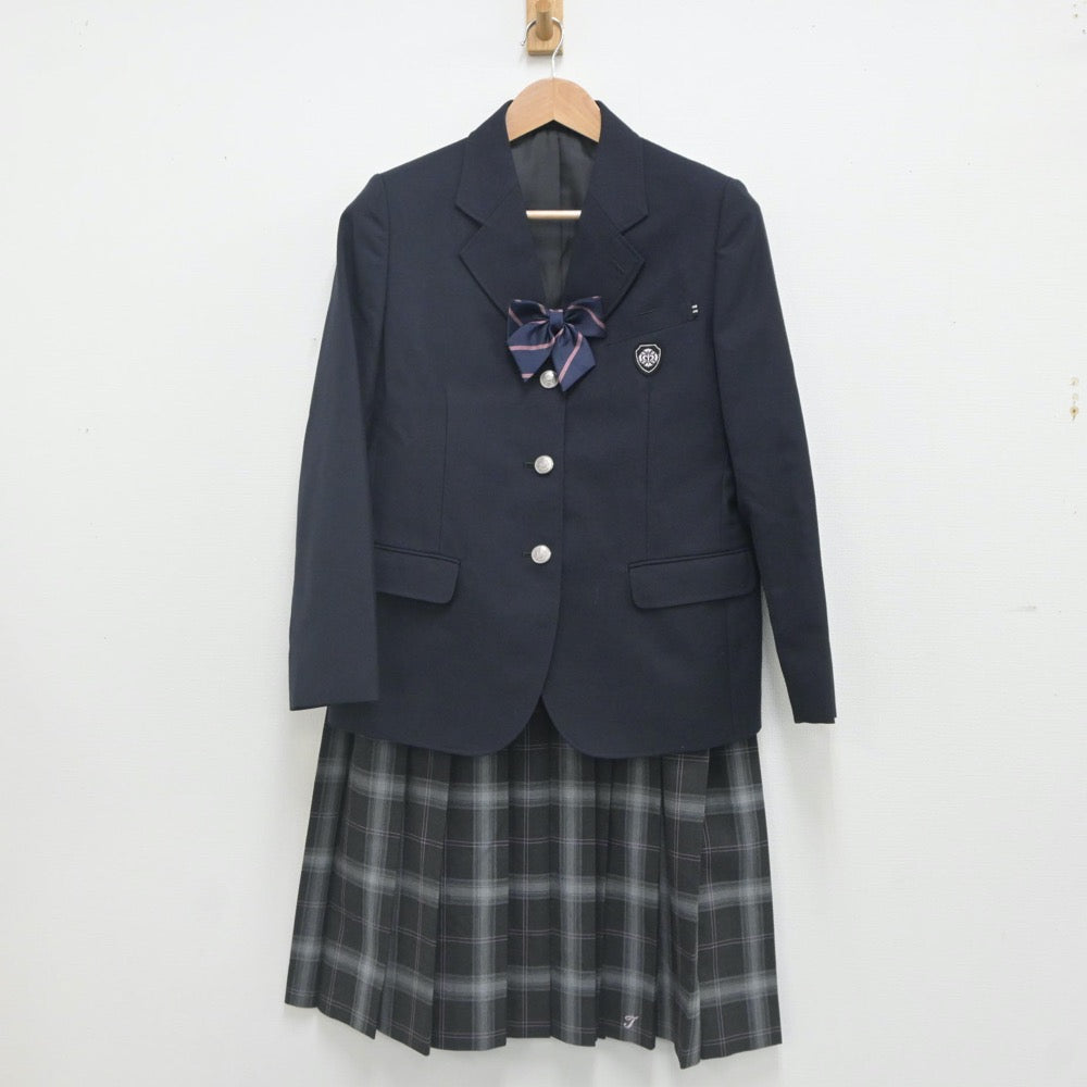 【中古】山形県 高畠中学校 女子制服 4点（ブレザー・スカート）sf023309