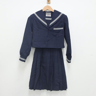 【中古】静岡県 浜松市立高等学校 女子制服 2点（セーラー服・スカート）sf023311