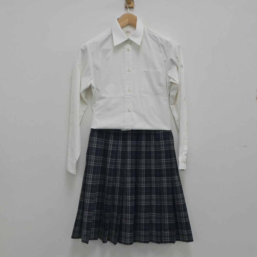 【中古】広島県 賀茂高等学校 女子制服 3点（シャツ・ニット・スカート）sf023319