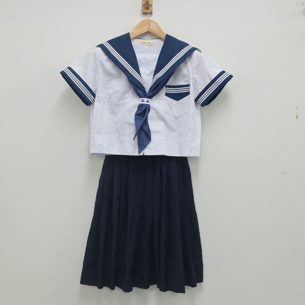 【中古】大阪府 大阪成蹊女子高等学校 女子制服 3点（セーラー服・スカート）sf023321