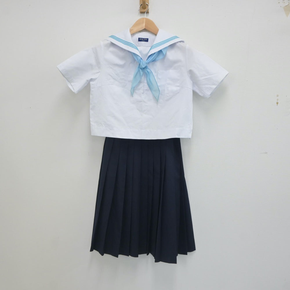 【中古】青森県 青森県八戸市立是川中学校 女子制服 3点（セーラー服・スカート）sf023344