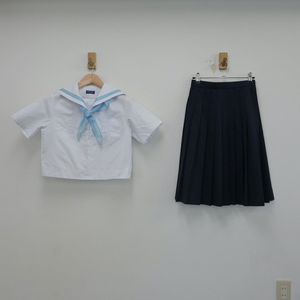 【中古】青森県 青森県八戸市立是川中学校 女子制服 3点（セーラー服・スカート）sf023344