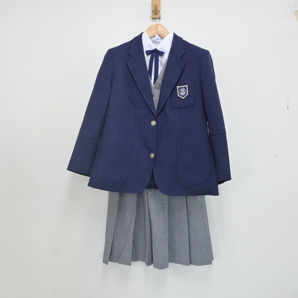 【中古】鹿児島県 鹿児島県立加世田高等学校 女子制服 5点（ブレザー・シャツ・ベスト・スカート）sf023345