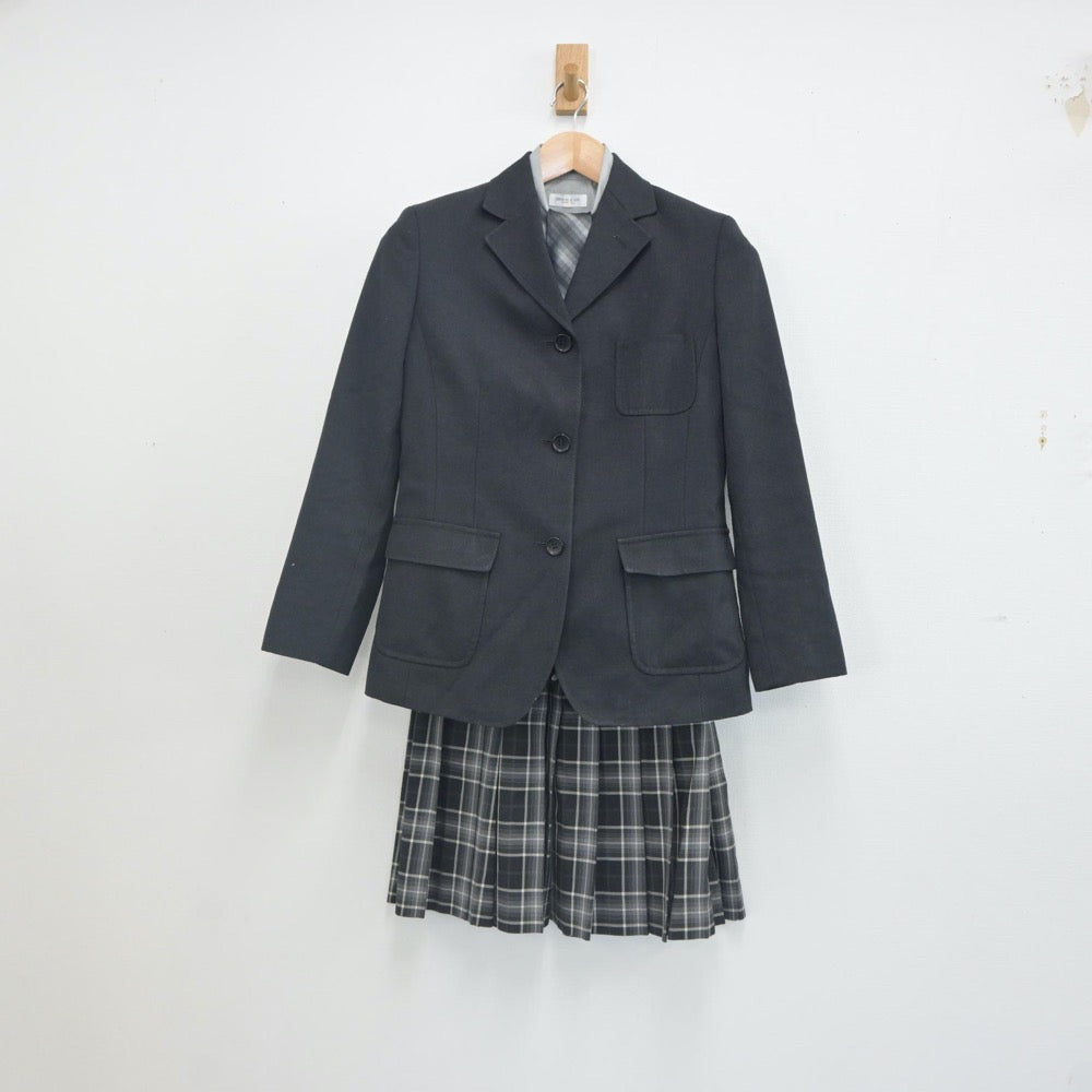 【中古】兵庫県 神戸龍谷高等学校 女子制服 5点（ブレザー・シャツ・ニット・スカート）sf023350