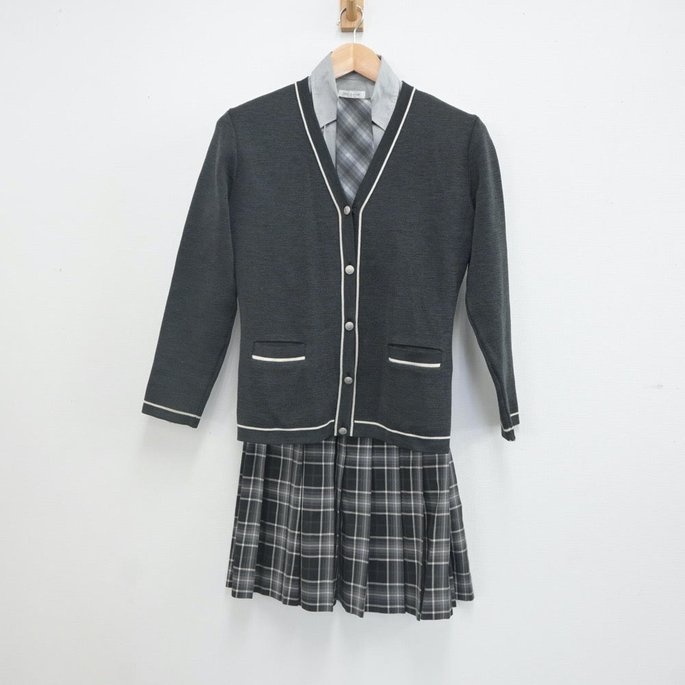 【中古】兵庫県 神戸龍谷高等学校 女子制服 5点（ブレザー・シャツ・ニット・スカート）sf023350