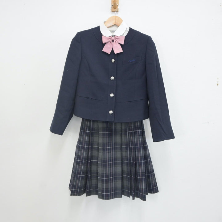 【中古】岡山県 岡山学芸館高等学校 女子制服 4点（ブレザー・シャツ・スカート）sf023355