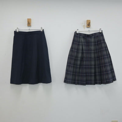 【中古】岡山県 岡山学芸館高等学校 女子制服 3点（ベスト・スカート）sf023356