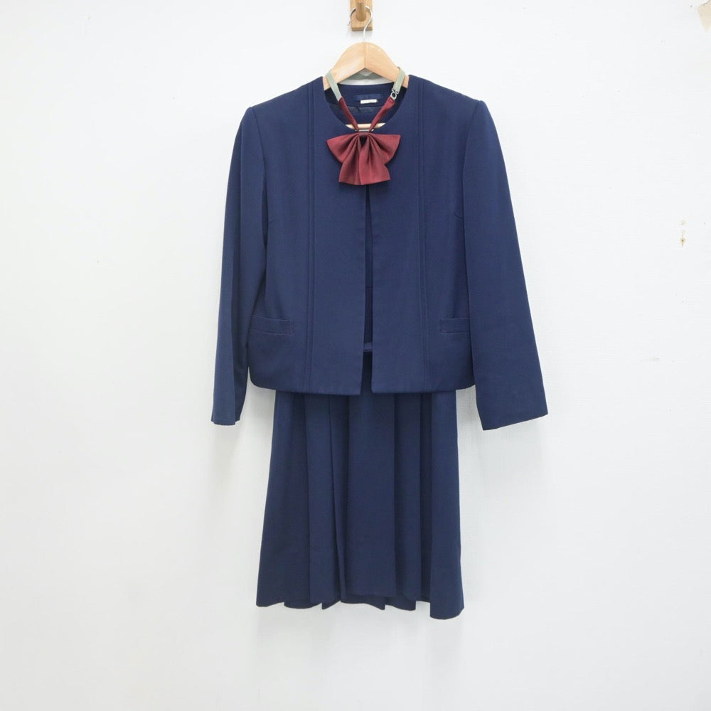 【中古】高知県 仁淀川町立池川中学校 女子制服 3点（ブレザー・ジャンパースカート）sf023359