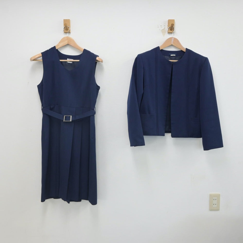 【中古】高知県 仁淀川町立池川中学校 女子制服 3点（ブレザー・ジャンパースカート）sf023359